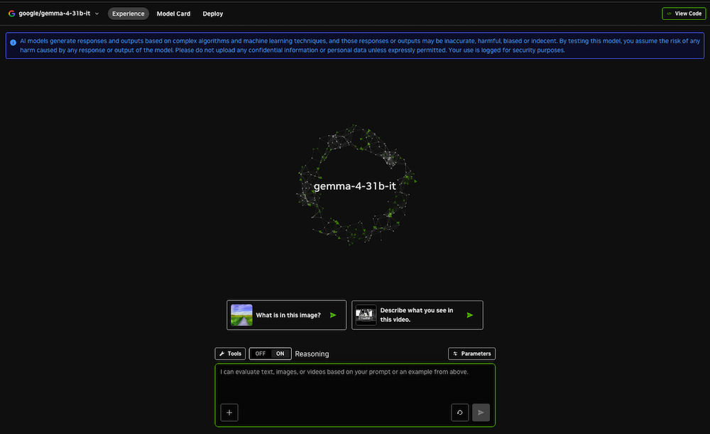 Gemma 4 Model Card on NVIDIA Developer Site